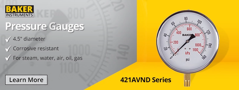 Baker 421AVND Series Pressure Gauges