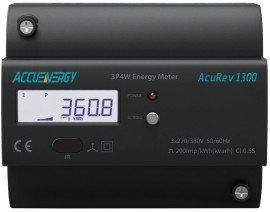 Accuenergy AcuRev 1313-mA-X0 DIN Rail Power/Energy Meter, 80/100/200 mA CT input-