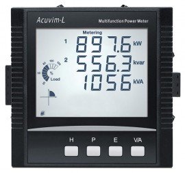 Accuenergy Acuvim-EL Series Multifunction Power and Energy Meter with panel mounting with display, AcuCT-Flex input &amp; 333 mV input, 20 to 60 V DC-