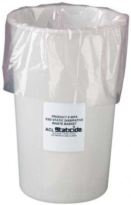 ACL Staticide 5075 Static-Dissipative Wastebasket, 11 gal, 13 x 21.75&amp;quot;-