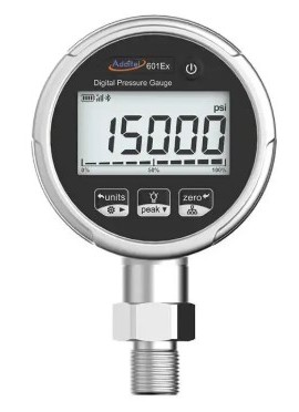 Additel 601Ex Series Pressure Gauge, 0 to 5 psi, 0.05% FS, Ø3.62&amp;quot; dial, 1/4&amp;quot; NPT M bottom, 304 SS-