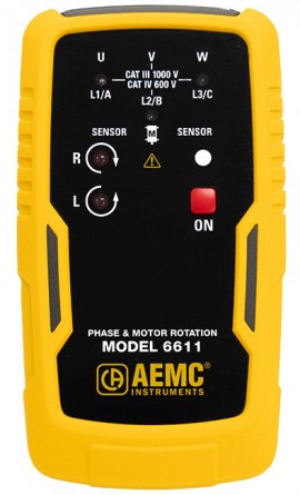 AEMC 6611 Phase and Motor Rotation Meter-