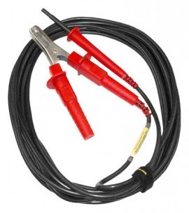 AEMC 2151.20 Shielded Safety Lead with Hippo Clip for the 6550 and 6555, Red, 25ft-