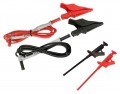 AEMC 2152.13 Utility Test Lead Kit with Silicone Insulated Leads, Grip Probes, and Alligator Clips, 5ft, Set of 2-