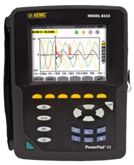 AEMC 8333 True RMS Power Quality Analyzer, three-phase, 40 to 69 Hz-