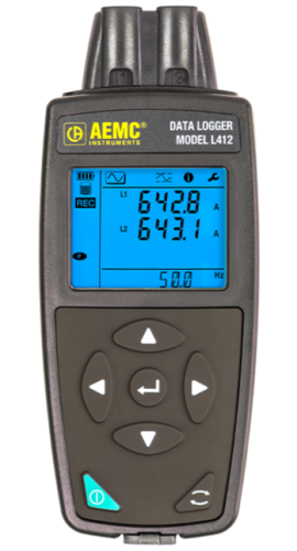 AEMC L412 AC Current Data Logger, 10 mA to 25,000 A, dual-channel-