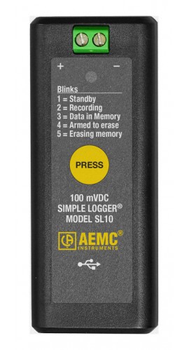 AEMC SL10 Simple Logger Data Logger, 100 mVDC, Voltage-