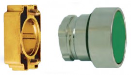 Altech 2AF3 Non-illuminated Metal Push Button with mounting bracket, 22 mm, flush-