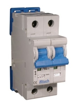 Altech 2DU6R D-Trip UL1077 Circuit Breaker, two-pole, 6.0 A-