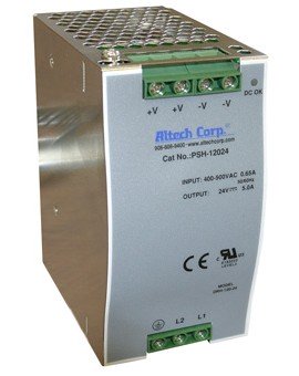 Altech PS-12048 Single Output DIN Rail Power Supply, 120 W, 48 V-