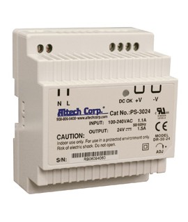 Altech PS-3015 Universal DIN Rail Power Supply, 30 W, 15 V-
