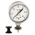 Ametek US 050462A Pressure Gauge with piercing needle and brass chrome-plating, 0 to 30&amp;quot;HG, 2&amp;quot; dial,-
