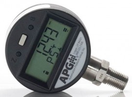 APG PG5 Series Digital Pressure Gauge, 0 to 15 psia, 2.66&amp;quot; dial, &amp;frac14; to 18 NPTM bottom, injected molded case EMI-X PDX-W-88341 housing-