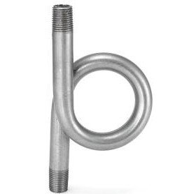 Ashcroft 02-1100-IN-02 Pigtail Siphon, &amp;frac14; NPT male, black steel pipe angle-