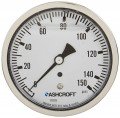 Ashcroft 1008 Pressure Gauge, 0 to 150 psi, 4&amp;quot; dial, &amp;frac14;&amp;quot; NPT male lower back, SS housing-