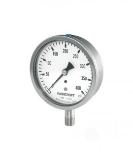 Ashcroft 1008 Pressure Gauge, 0 to 600 psi, 4&amp;quot; dial, &amp;frac12; NPT male lower, SS housing-