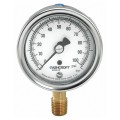 Ashcroft 1009 Pressure Gauge, 0 to 100 psi, 2.5&amp;quot; dial, &amp;frac14;&amp;quot; NPT male lower, SS housing-