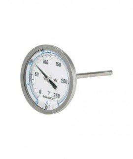 Ashcroft 30EI60R0400/250F Bimetal Thermometer, 4&quot; Stem, 0 to 250&amp;deg;F-