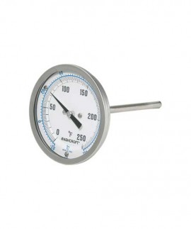 Ashcroft 30EI60R0600/250F Bimetal Thermometer, 6&quot; Stem, 0 to 250&amp;deg;F-