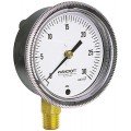 Ashcroft 1490 Pressure Gauge, 0/10 &amp;quot;H<sub>2</sub>O, 3.5&amp;quot; dial, &amp;frac14;&amp;quot; NPT male center back, black, glass filled polysulfone-