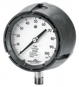 Ashcroft 1259 Pressure Gauge, 0 to 800 psi, 4.5" dial, ½ NPT male lower, PBT polybutylene terephthalate-