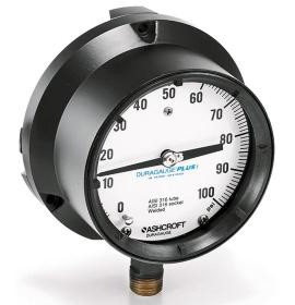 Ashcroft 1379 Duragauge Pressure Gauge, 0 to 160 psi, 4.5&amp;quot; dial, &amp;frac12; NPT male back, aluminum-
