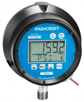Ashcroft 2074 Digital Pressure Gauge, 0 to 200 psi, 4.5&amp;quot; dial, &amp;frac14;&amp;quot; NPT male lower, fiberglass reinforced thermoplastic-