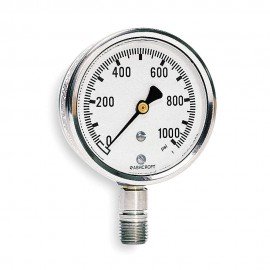 Ashcroft 1008 Pressure Gauge, 0 to 200 psi, 2.5&amp;quot; dial, &amp;frac14;&amp;quot; NPT male lower, SS housing-