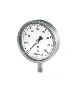 Ashcroft 1008 Pressure Gauge, 0 to 200 psi, 2.5&amp;quot; dial, &amp;frac14;&amp;quot; NPT male lower, SS housing-
