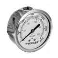 Weksler BY10YPF8CW Liquid-Filled Pressure Gauge, 0 to 100 psi, &amp;frac18; NPT back connection-