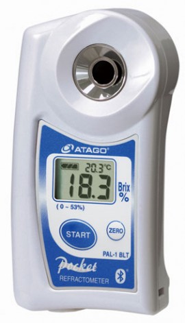 Atago 3810A PAL-1 BLT/A+W Bluetooth (Android/Windows) Pocket Refractometer, 0 to 53% Brix Scale Range-