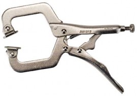 Aurora Tools TJZ096 C-Clamp Locking Pliers with Swivel Pads, 6"-