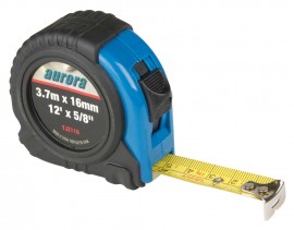 Aurora Tools TJZ116 Heavy-Duty Measuring Tape with Composite Grip, Inch/Centimeter Graduations, 0.63" x 12'-