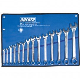 Aurora Tools TLV055 Combination Wrench Set, imperial, 14-piece-