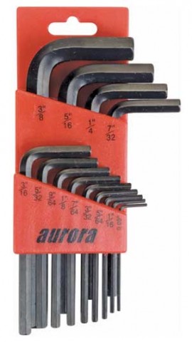Aurora Tools TNB731 13-Piece SAE Hex Key Set, 1/20 to 3/8"-