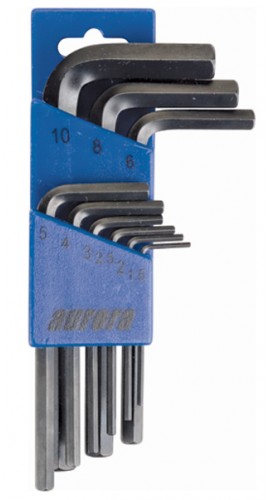Aurora Tools TNB732 9-Piece Metric Hex Key Set, 1.5 to 10 mm-