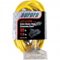 Aurora Tools XC497 Outdoor Extension Cord with light indicator, 12/3 AWG, 15 A, 3-outlet, 25'-