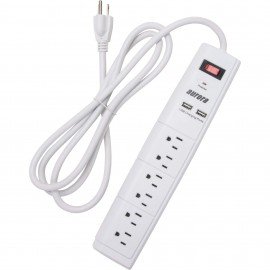 Aurora Tools XH064 USB Charging Surge Protector, 1200 J, 6 outlets-