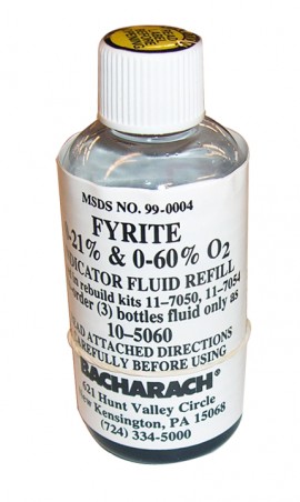 Bacharach 0010-5060 Oxygen Fluid, 3 bottle carton, 21 &amp; 60%-