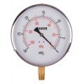 Baker 421AVND Series Pressure Gauge, 30&amp;quot;Hg-0&amp;quot; V AC, 4.5&amp;quot; dial, &amp;frac14;&amp;quot; NPT bottom, SS housing-