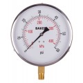 Baker 421AVND Series Pressure Gauge, 0 to 60 psi/0 to 400 kPa, 4.5&amp;quot; dial, &amp;frac14;&amp;quot; NPT bottom, SS housing-