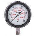 Baker LF45 Series Liquid Filled Pressure Gauge, 0 to 1500 psi/0 to 10,500 kPa, 4.5&amp;quot; dial, &amp;frac12;&amp;quot; NPT bottom, impact resistant phenolic case-