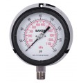 Baker LF45 Series Liquid Filled Pressure Gauge, 0 to 160 psi/0 to 1100 kPa, 4.5&amp;quot; dial, &amp;frac12;&amp;quot; NPT bottom, impact resistant phenolic case-