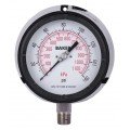 Baker LF45 Series Liquid Filled Pressure Gauge, 0 to 160 psi/0 to 1100 kPa, 4.5&amp;quot; dial, &amp;frac14;&amp;quot; NPT bottom, impact resistant phenolic case-