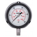 Baker LF45 Series Liquid Filled Pressure Gauge, 0 to 200 psi/0 to 1400 kPa, 4.5&amp;quot; dial, &amp;frac12;&amp;quot; NPT bottom, impact resistant phenolic case-