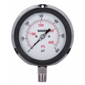 Baker LF45 Series Liquid Filled Pressure Gauge, 0 to 600 psi/0 to 4200 kPa, 4.5&amp;quot; dial, &amp;frac12;&amp;quot; NPT bottom, impact resistant phenolic case-