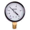Baker LVBNA Series Pressure Gauge, 30"Hg-0 to 30 psi, 2.5&amp;quot; dial, &amp;frac14;&amp;quot; NPT bottom, SS housing-