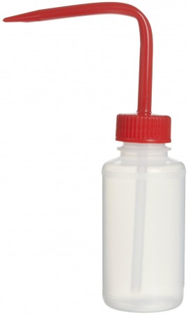 Bel-Art 116130500 Narrow Mouth Wash Bottle 500mL, Red Closure, Qty 6-