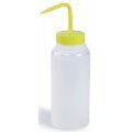 Bel-Art 116260500 Wide Mouth 500ML Polyethylene Wash Bottles, Yellow Cap, Pack of 6-