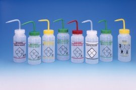 Bel-Art 11643-0223 Safety-Vented and Labeled Wide-Mouth Wash Bottles, 8 oz, menthol-